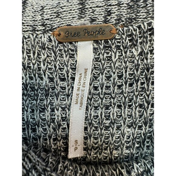 Free People Womens Oversized Knit Sweater  L Gray Linen Blend - Picture 2 of 12